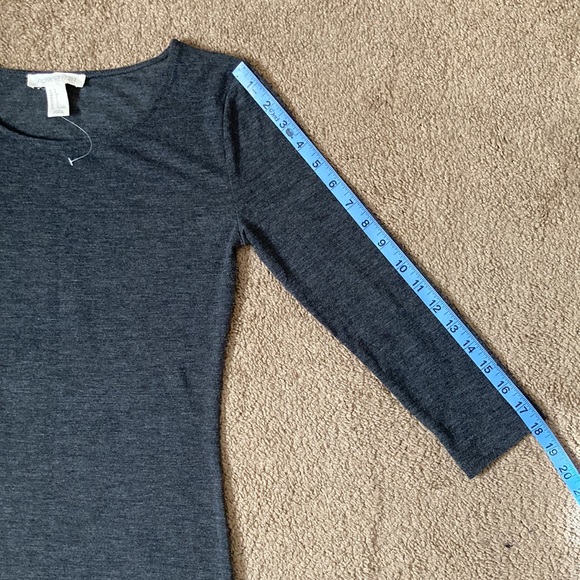 Forever 21 plain dark grey long sleeve form fitting dress, small - Picture 12 of 13